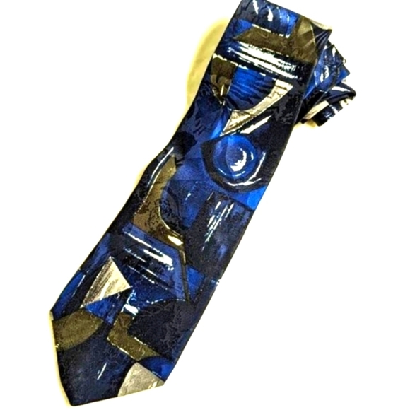 Vintage Men's Abstract Print 100% Silk Tie By K-E-T-C-H - Picture 5 of 11